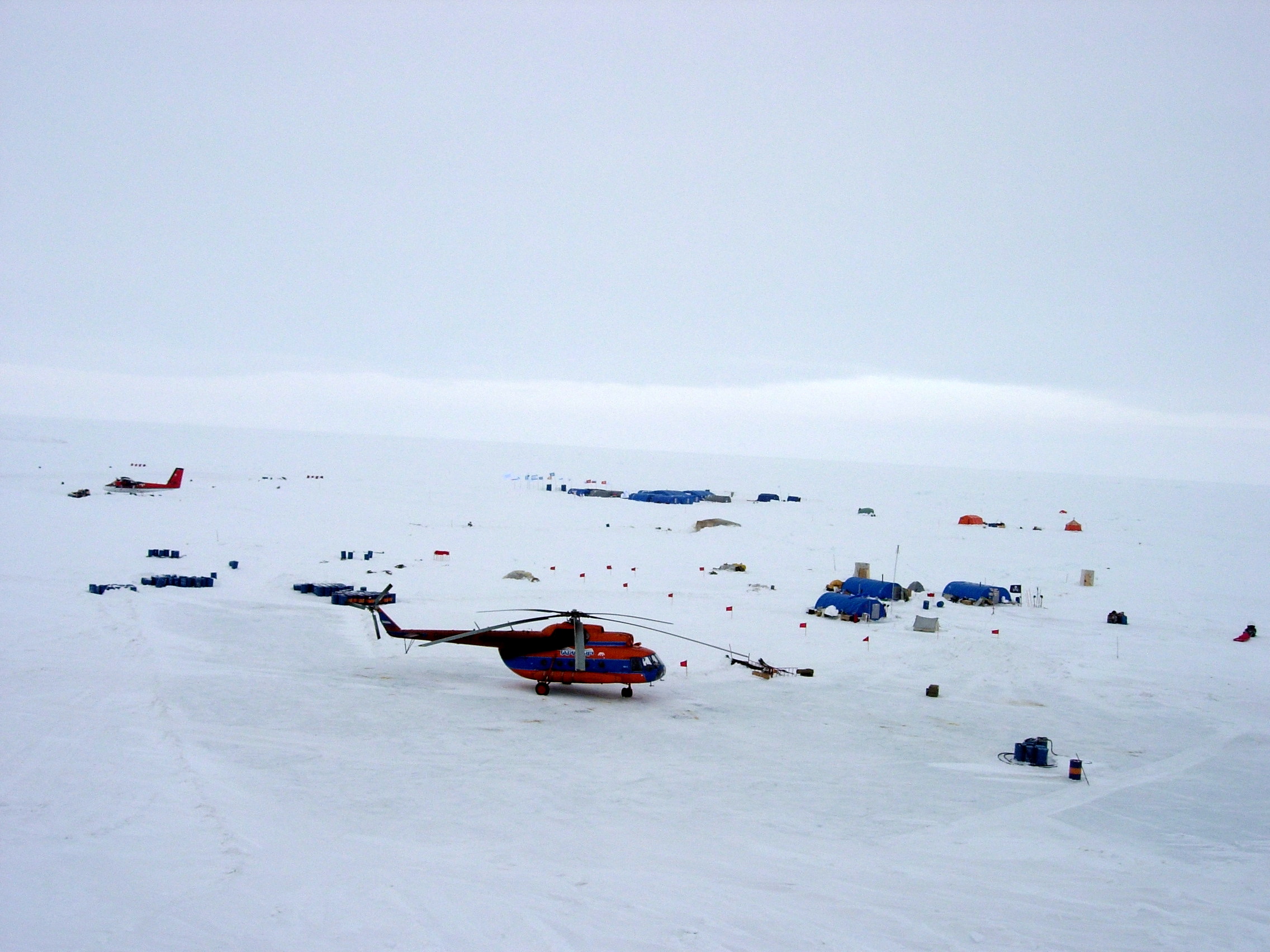 Helicopter flight to Geographic North Pole
